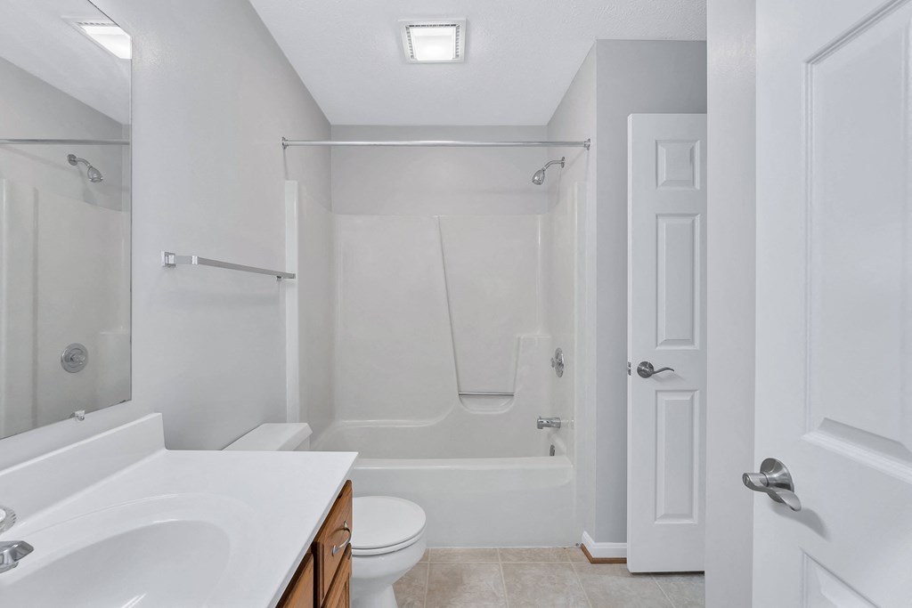 a bathroom with a sink and a toilet and a shower