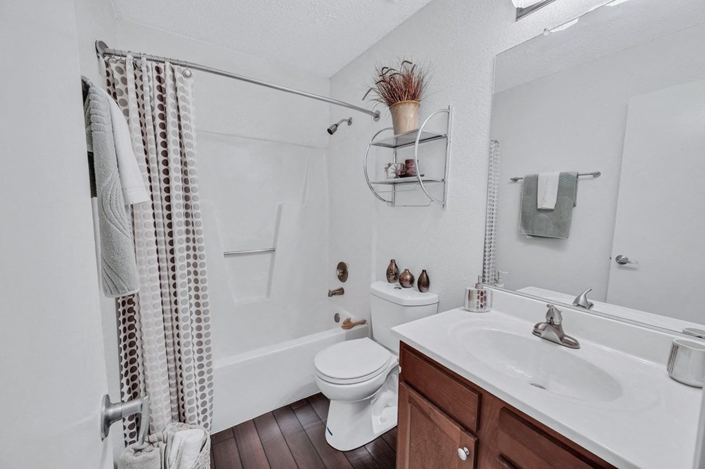 a bathroom with a shower toilet and sink