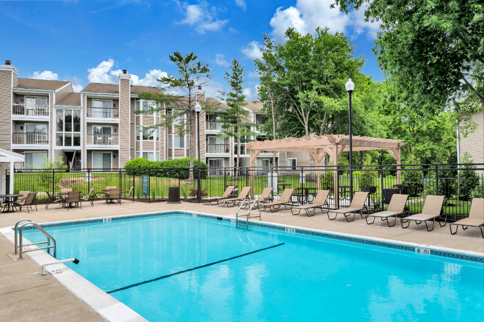 the swimming pool at our apartments
