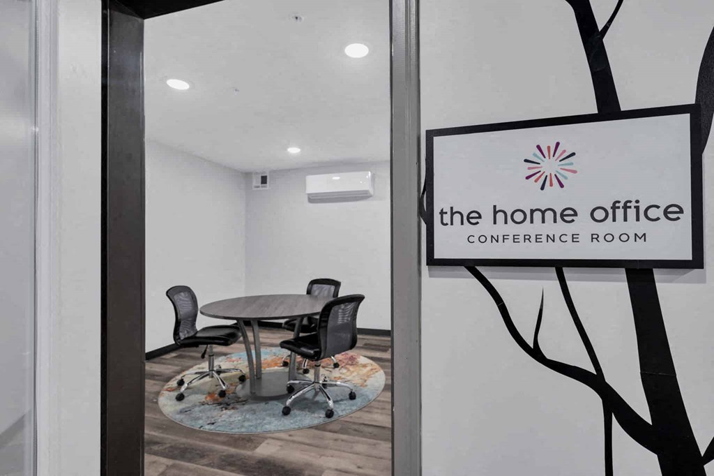 the entrance to the home office conference room