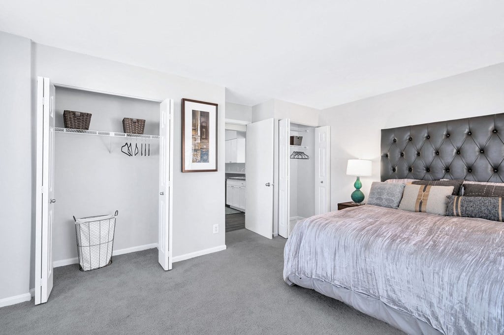 One of the bedroom at Waterside at Reston features 2 closets.