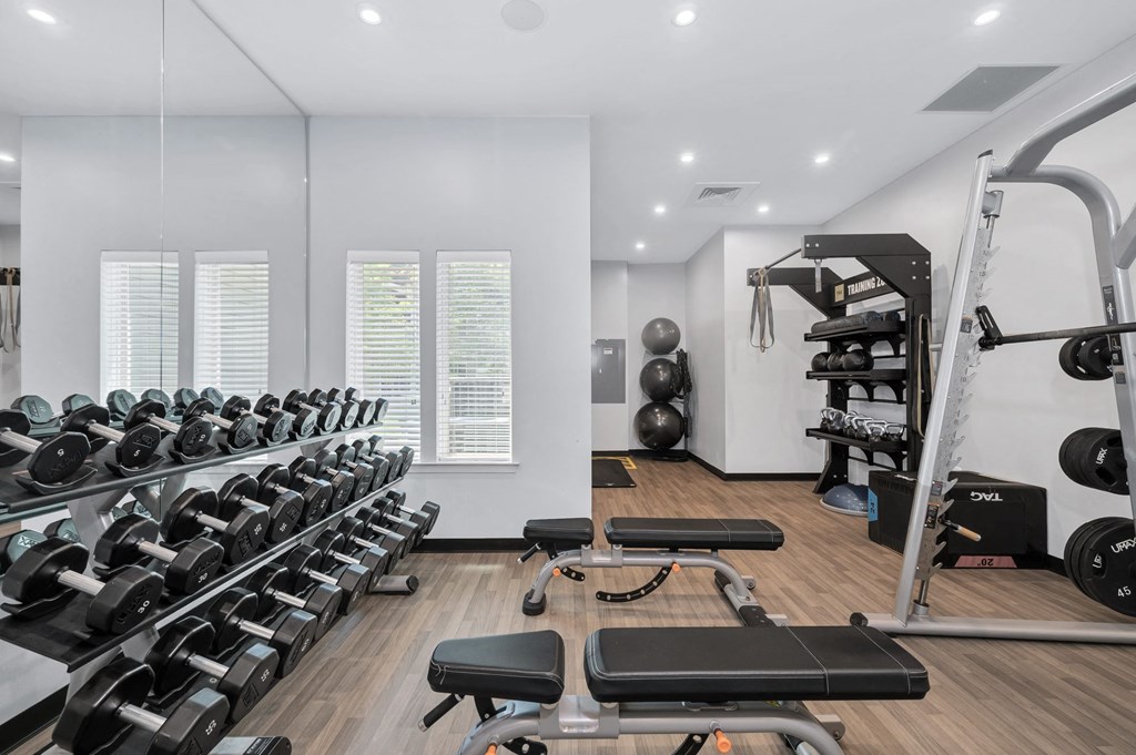 The fitness center at Waterside at Reston.