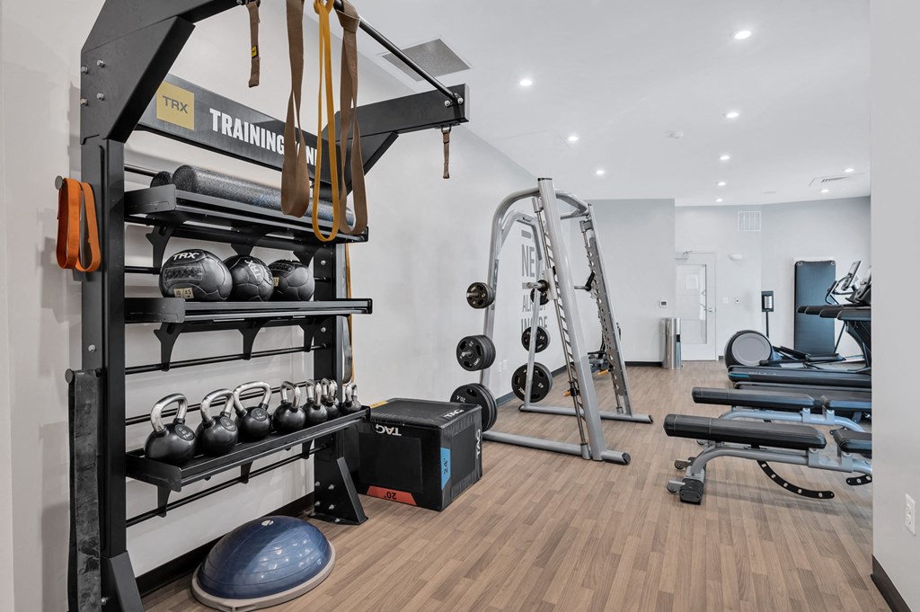 The fitness center at Waterside at Reston.