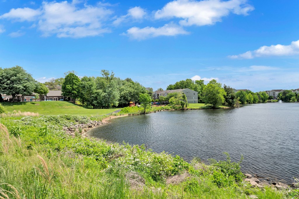 Views of the lake at Waterside at Reston.