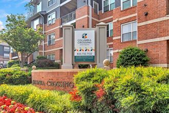 a building with a sign that says columbia crossing