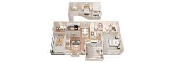 3d floor plan of a home and apartments