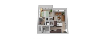 bedroom floor plan an open concept living room and kitchen with a dining room