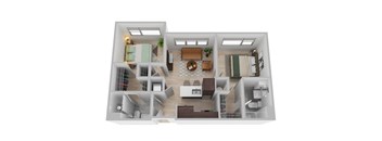 a 2400 sq ft floor plan with a bedroom and a living room