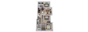 a floor plan of a 3 bedroom floor plan with an office