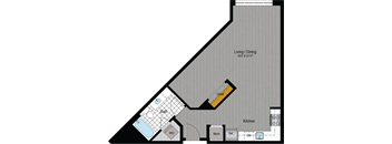 the paramount floor plan  1 bedroom floor plan paramount