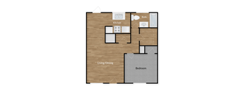a floor plan of a bedroom apartment