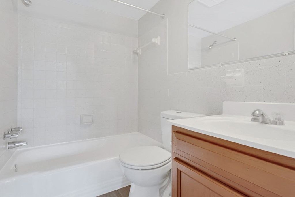 a bathroom with a sink toilet and a bath tub