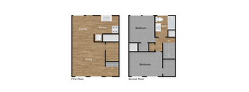 a floor plan of a two bedroom apartment