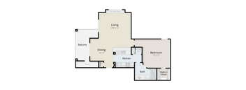 a floor plan of a bedroom apartment