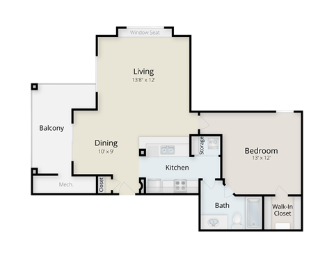 a floor plan of a bedroom apartment