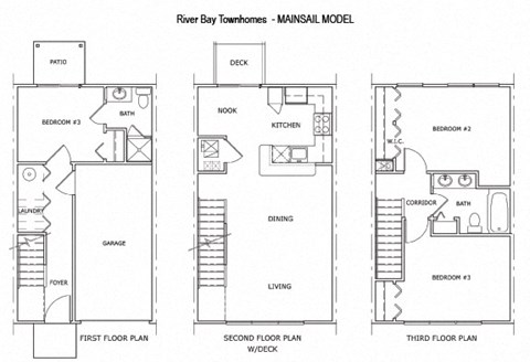 four different floor plans of a house with different floors