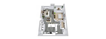 1 Bedroom, 1 Bathroom floor plan at Overlook at Riverside