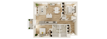 a1 floor plan  1 bedroom with 2 baths