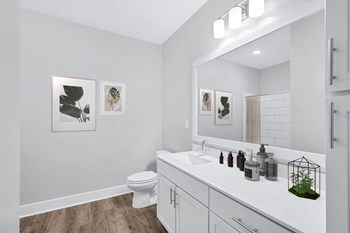 The bathroom in the Douglas floor plan at Overlook at Riverside. - Photo Gallery 6