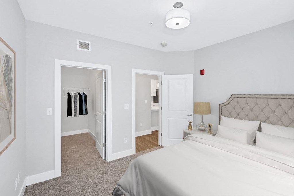 The bedroom in the Douglas floor plan at Overlook at Riverside.