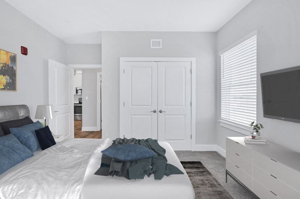 One of the bedrooms in the Sandstone floor plan at Overlook at Riverside.