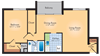 1 Bedroom 1 Bath 913 SqFt Plan A