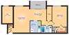1 Bedroom 1 Bath 913 SqFt Plan B