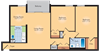2 Bedroom 1 Bath 1042 Sqft