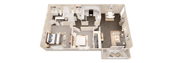 3d floor plan of a 2100 sq ft home