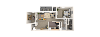 Slate With Den 1 Bedroom 1 Bath