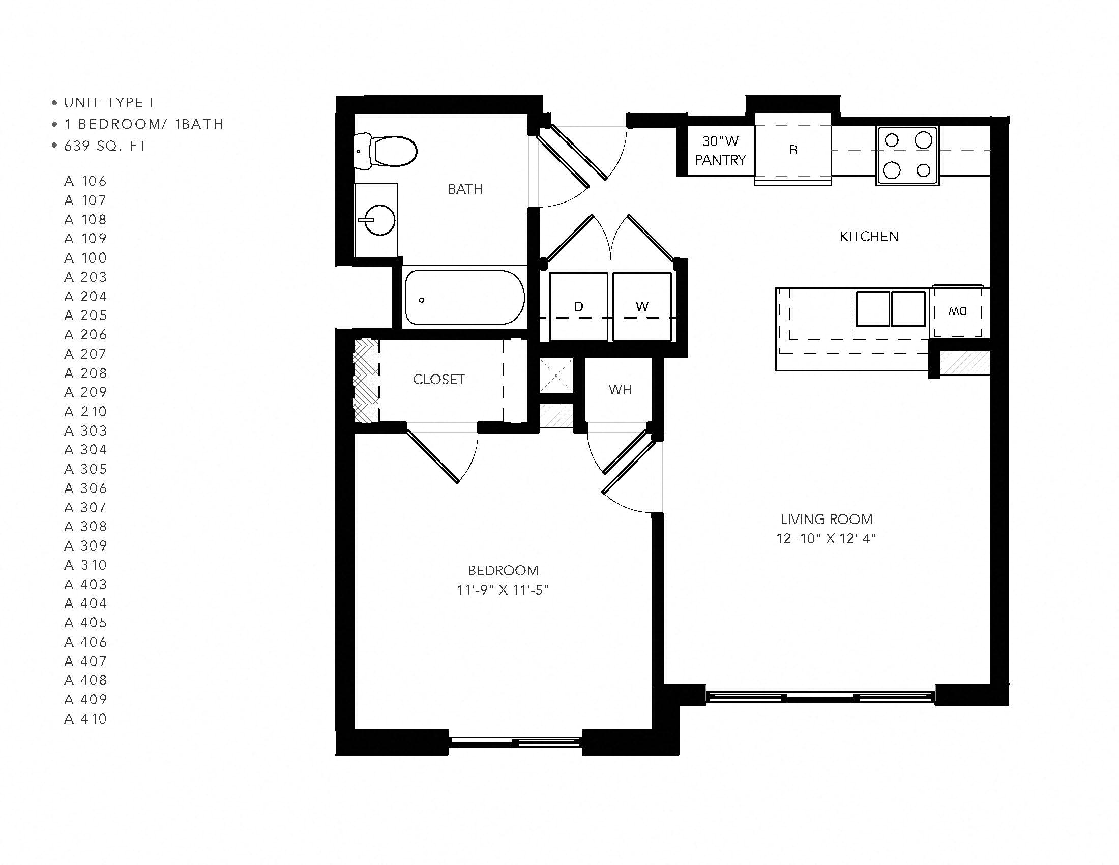 a floor plan of a house with a bedroom and a living room