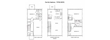 four different floor plans of a house with different floors