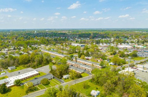 a view of the city from the sky