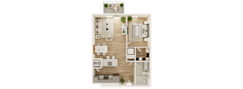 a 1 bedroom floor plan  wd apartments