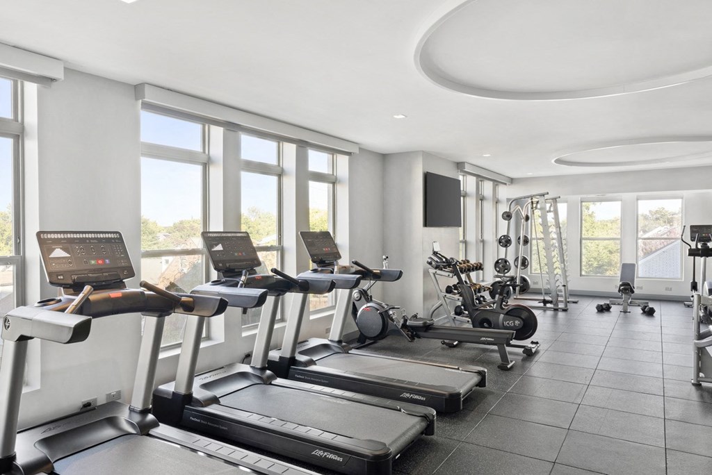 the gym has plenty of treadmills and other exercise equipment