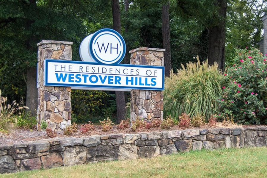 a sign for the residences of westover hills