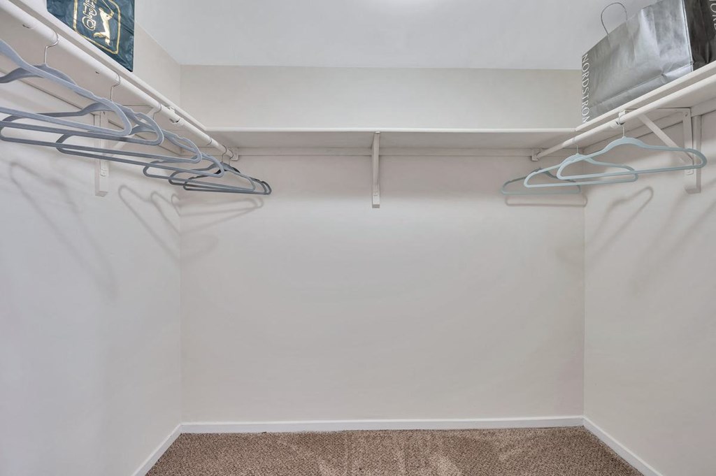 our apartments have a walk in closet with plenty of room to move around