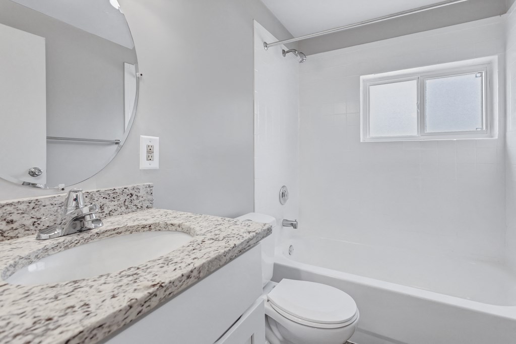 a bathroom with a sink and a toilet and a tub