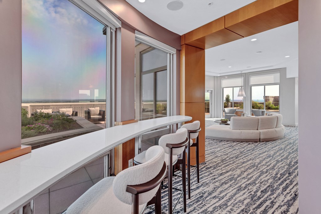 Rooftop clubhouse with city views