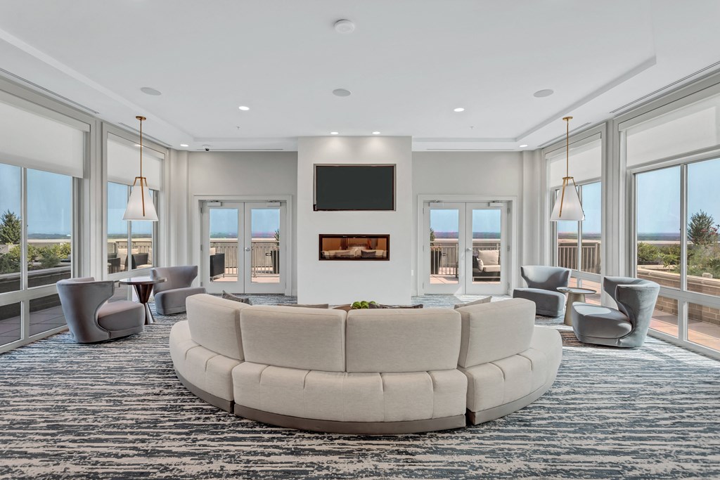 Rooftop clubhouse with city views