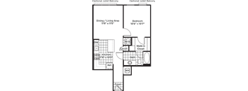 a floor plan of a house with a bedroom and a living room
