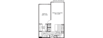 a floor plan of a small house with a kitchen and a living room