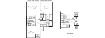 a floor plan of a house with three bedrooms and a living room