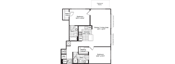a floor plan of a house with a bedroom and a living room