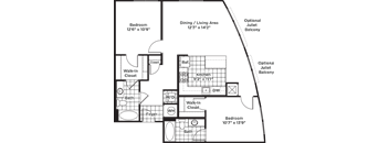 floor plan of the first floor of a two story house with bedrooms and a bathroom