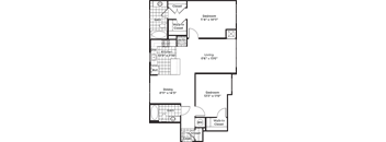 a floor plan of a house with a combination of bedrooms and a living room