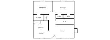 A black and white image of a floor plan for a house.