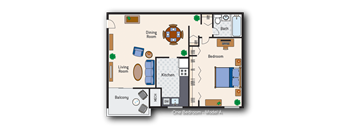 1 Bedroom 1 Bath Type A