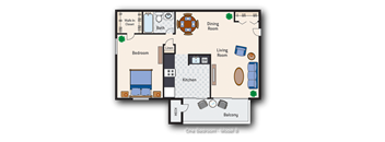 1 Bedroom 1 Bath Type B