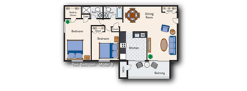 2 Bedroom 2 Bath Type B